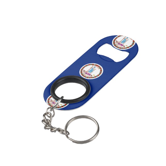 Abrebotellas De Llavero Diseño de bandera del estado de Virginia (Ángulo trasero)