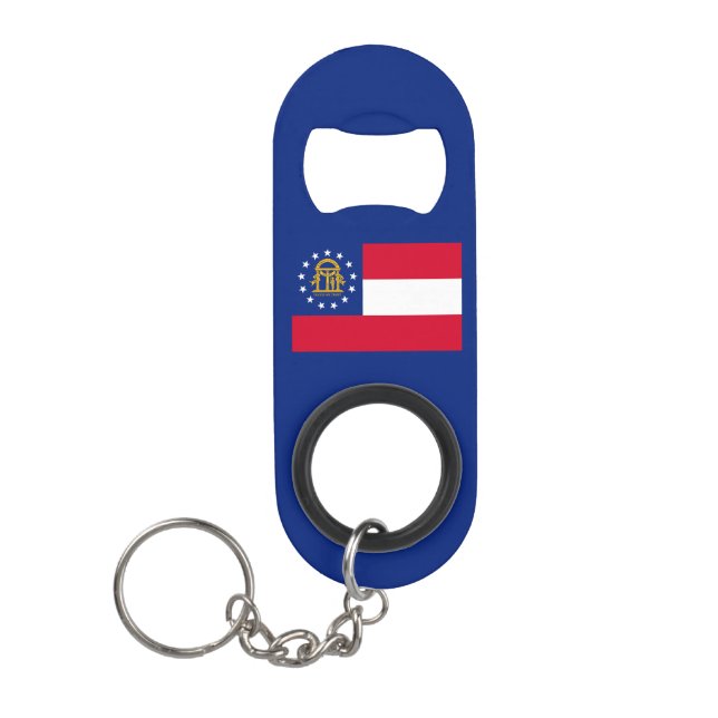 Abrebotellas De Llavero Diseño de la bandera del estado de Georgia (Anverso)