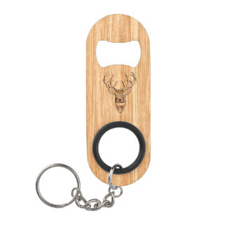 Abrebotellas De Llavero Diseño del estilo de los granos de madera de los c