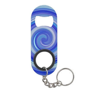 Abrebotellas De Llavero Espiral azul y azul claro