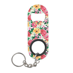 Abrebotellas De Llavero Estampado de flores tropical del hibisco