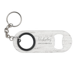 Abrebotellas De Llavero Fiesta de novias personalizada de madera blanca