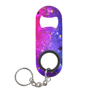 Abrebotellas De Llavero Fondo azul rosa brillante