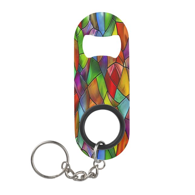 Abrebotellas De Llavero Funky Stained Glass Charm (Anverso)