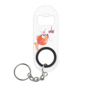 Abrebotellas De Llavero Funny Fish and Worm Bottle Openchain