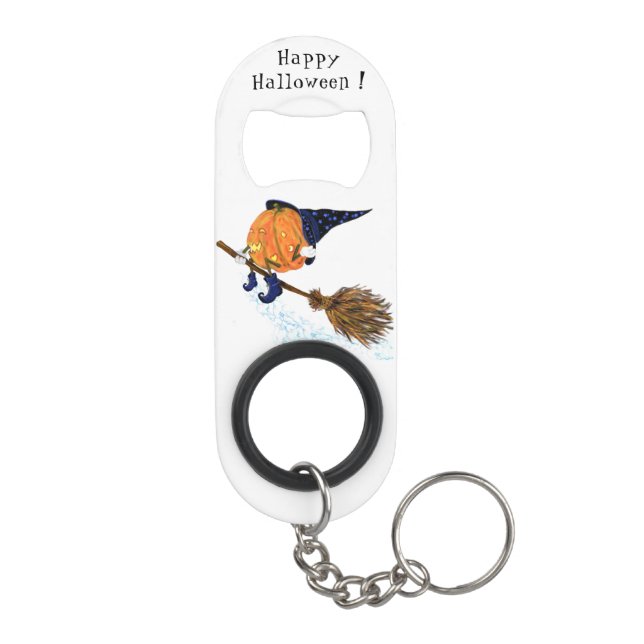 Abrebotellas De Llavero Funny Halloween Keychain Witch Pumpkin Flying (Reverso
)