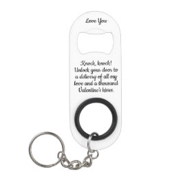 Abrebotellas De Llavero Funny Knock Knock Valentine's Love Poem White