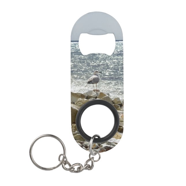 Abrebotellas De Llavero Gaviota y mar (Anverso)