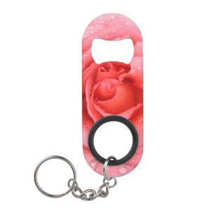 Abrebotellas De Llavero Gotas de agua de rosa rosa roja romántica