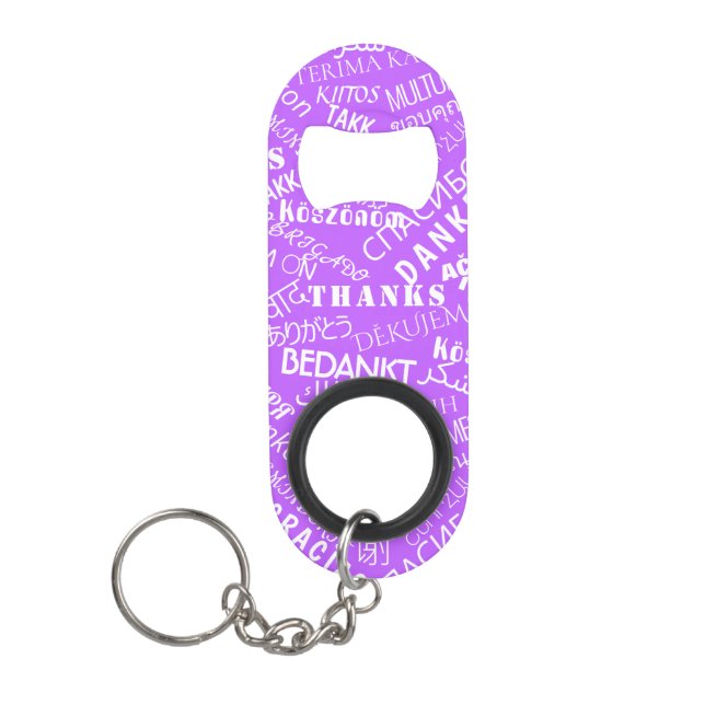 Abrebotellas De Llavero Gracias a Keychain Bottle Opener Multi Language (Anverso)