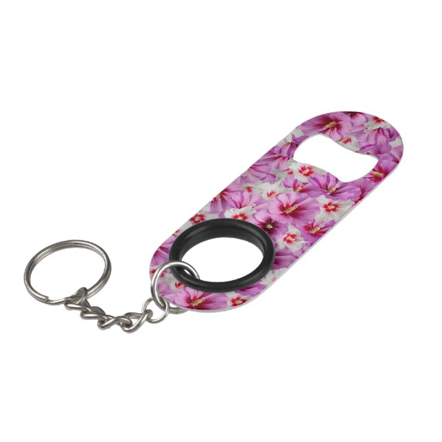 Abrebotellas De Llavero Hibiscus - Patrón de flor Rosa chino (Ángulo frontal)