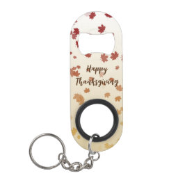 Abrebotellas De Llavero Hojas de arce de Acción de Gracias