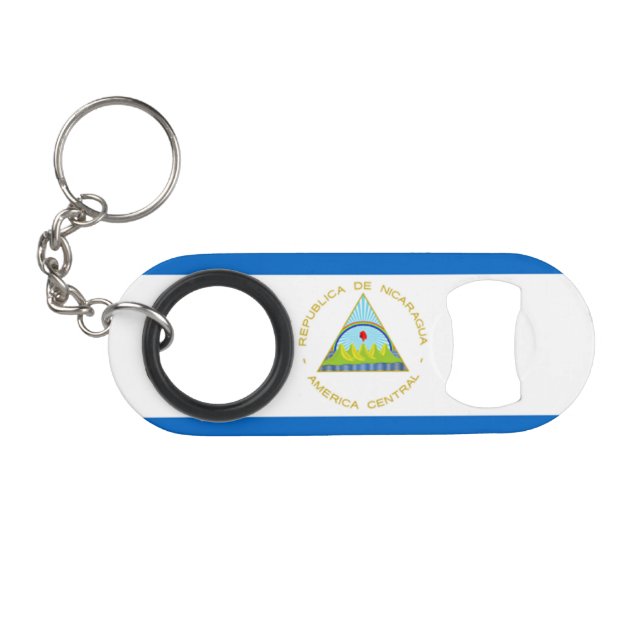 Abrebotellas De Llavero La bandera de Nicaragua - América latina (Anverso (Horizontal)
)