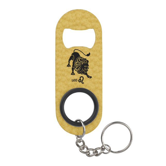 Abrebotellas De Llavero Leo Zodiac Black Gold Key ring Bottle opener (Reverso
)