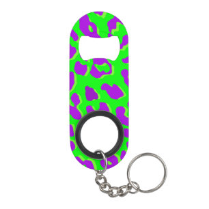 Abrebotellas De Llavero Leopard Print Green Purple