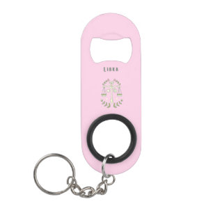 Abrebotellas De Llavero Libra Rosa, zodiaco, signo zodiacal