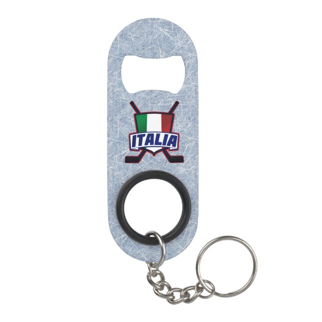 Abrebotellas De Llavero Logotipo de hockey sobre hielo Italia (Reverso
)