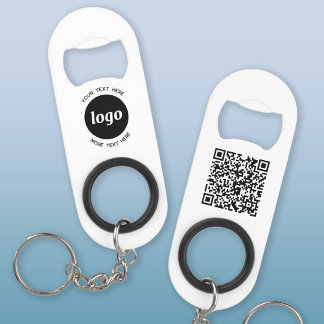 Abrebotellas De Llavero Logotipo simple con texto QR Code Business