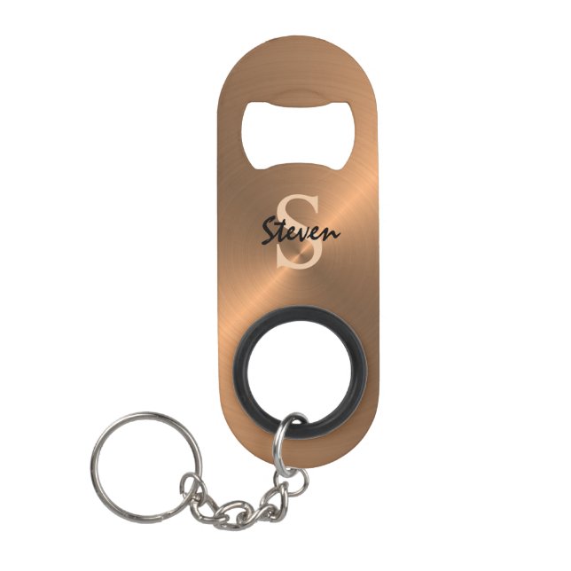 Abrebotellas De Llavero Magníficos Monogramas Metálicos de Bronce (Anverso)