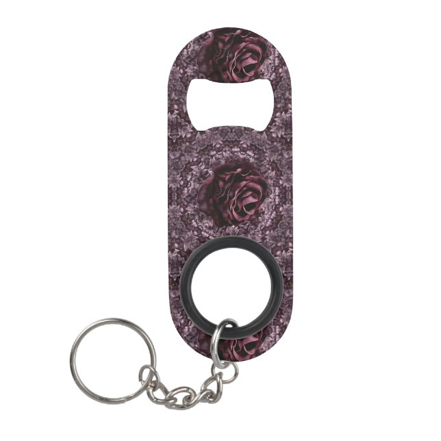 Abrebotellas De Llavero Mandala de rosa  (Anverso)