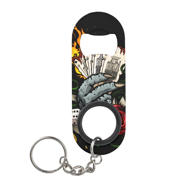 Abrebotellas De Llavero Mano De Tarjetas (Anverso)