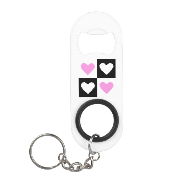 Abrebotellas De Llavero Mazipoodles Hearts Abstracción Rosa (Anverso)