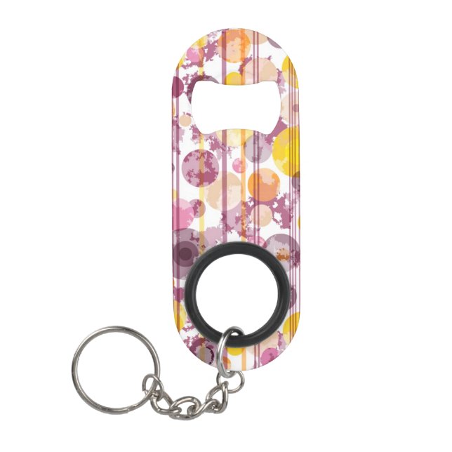 Abrebotellas De Llavero Modelo blanco rayado manchado (Anverso)