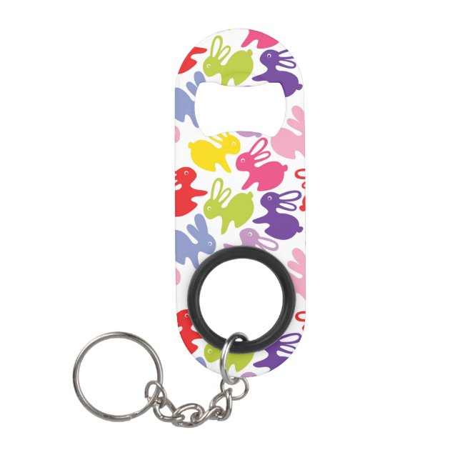 Abrebotellas De Llavero modelo con los conejos de Pascua (Anverso)