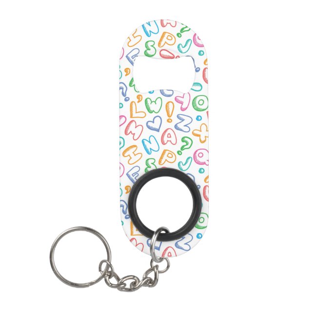 Abrebotellas De Llavero modelo del alfabeto (Anverso)