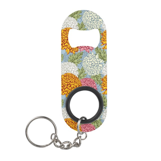 Abrebotellas De Llavero Modelo excelente con los crisantemos (Anverso)