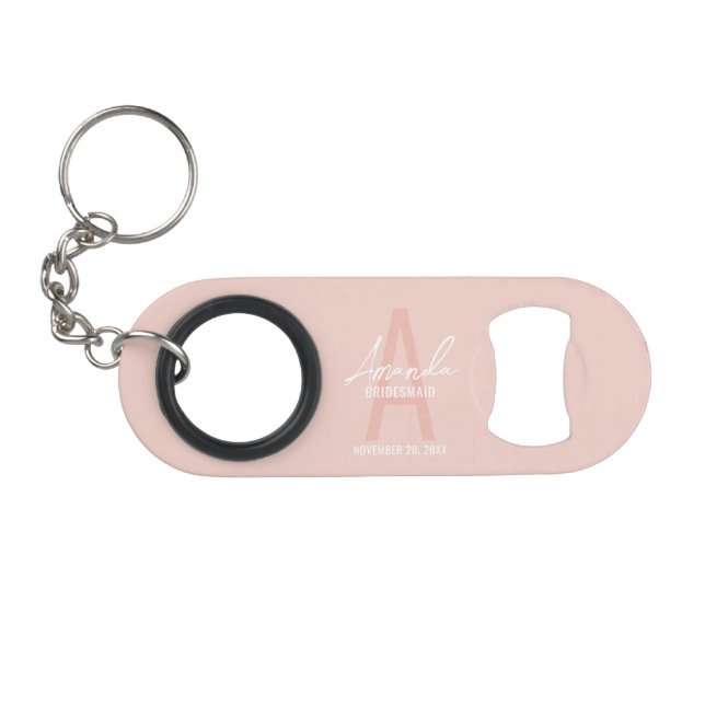 Abrebotellas De Llavero Modern Personalized Bridesmaid's Monogram and Name (Anverso (Horizontal)
)