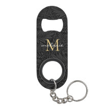 Monograma de letra script floral negro elegante