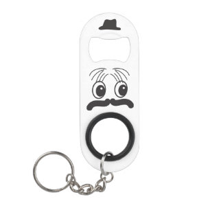 Abrebotellas De Llavero Monograma Guy © Mustache Gorra Keychain Bottle Ope