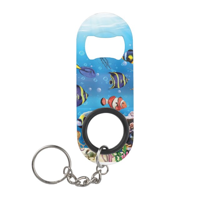 Abrebotellas De Llavero Natación de peces tropicales (Anverso)