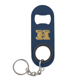 Abrebotellas De Llavero Navy and Gold Stainless Keychain Bottle Opener