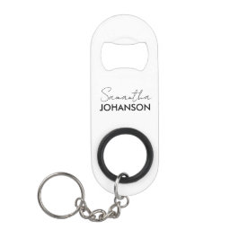 Abrebotellas De Llavero Nombre de guión de monograma | Femeninas Minimalis