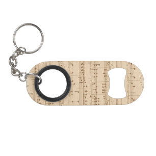 Abrebotellas De Llavero notas musicales beige vintage