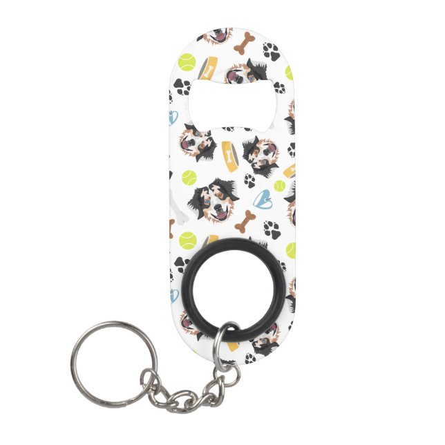 Abrebotellas De Llavero Pastor sonriente del australiano del perro (Anverso)