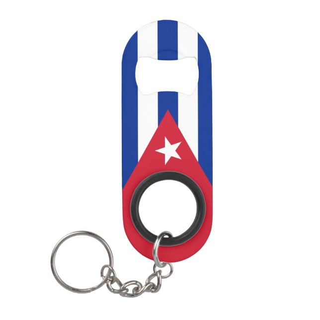 Abrebotellas De Llavero Patriota de Bandera Nacional de Cuba (Anverso)