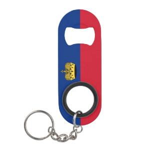 Abrebotellas De Llavero Patriótico de Bandera Nacional de Liechtenstein