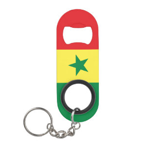 Abrebotellas De Llavero Patriótico de Bandera Nacional de Senegal
