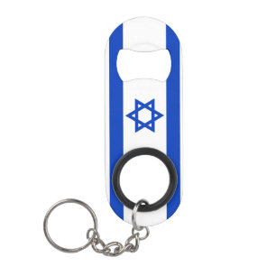 Abrebotellas De Llavero Patriótico de la Bandera de Israel