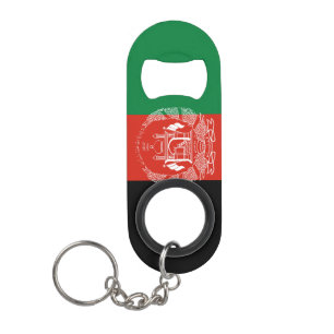 Abrebotellas De Llavero Patriótico de la Bandera Nacional de Afganistán