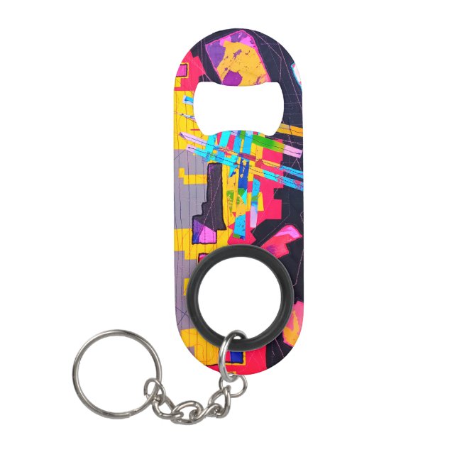 Abrebotellas De Llavero Patrón de estilo de graffiti (Anverso)