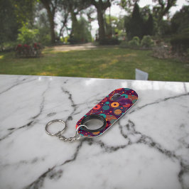 Abrebotellas De Llavero Patrón de formas geométricas multicolor