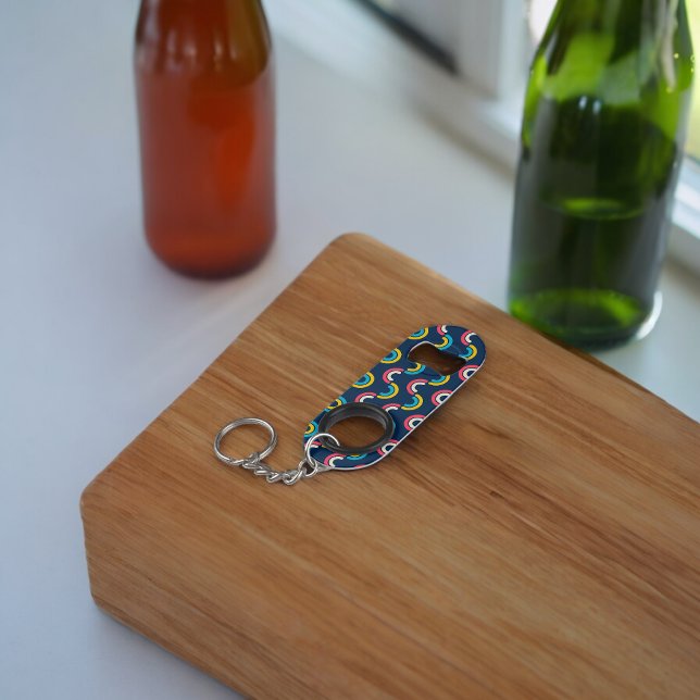 Abrebotellas De Llavero Patrón de semicírculo multicolor (Bottle Openers)