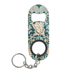 Abrebotellas De Llavero Patrón floral de William Morris Antique Honeysuckl