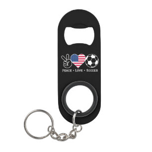 Abrebotellas De Llavero Peace Love Soccer USA