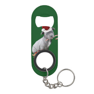 Abrebotellas De Llavero Perrito de Pitbull del navidad