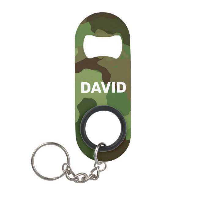 Abrebotellas De Llavero Personalizado Camo Custom Name Army Man (Anverso)